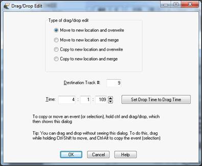 Drag/Drop Edit dialog